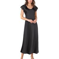 Lady Avenue Pure Silk Shortsleeve Long Nightdress - thumbnail