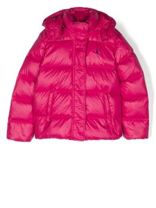 POLO RALPH LAUREN KIDS veste matelassée à capuche - Rose