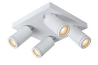 Lucide TAYLOR - Plafondspot Badkamer - LED Dim to warm - GU10 - 4x5W 2200K/3000K - IP44 - Wit