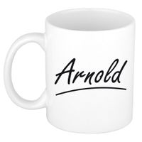 Naam cadeau mok / beker Arnold met sierlijke letters 300 ml - thumbnail
