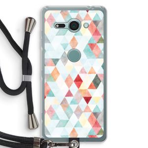 Gekleurde driehoekjes pastel: Sony Xperia XZ2 Compact Transparant Hoesje met koord
