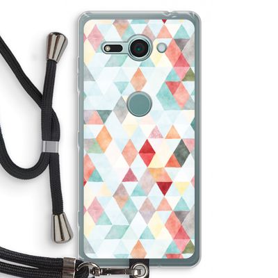 Gekleurde driehoekjes pastel: Sony Xperia XZ2 Compact Transparant Hoesje met koord