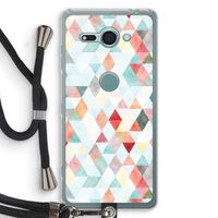 Gekleurde driehoekjes pastel: Sony Xperia XZ2 Compact Transparant Hoesje met koord
