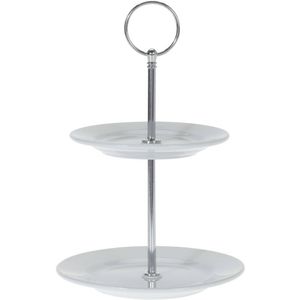 Porseleinen gebak etagere 2-laags 21 cm - Etageres