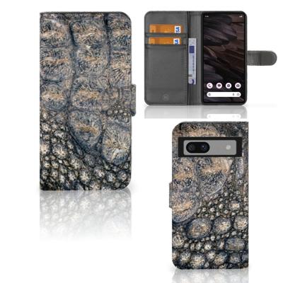 Google Pixel 7A | Telefoonhoesje | Met pasjeshouder | Krokodillenprint