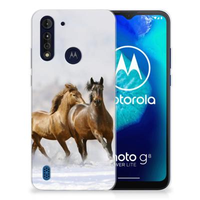 Motorola Moto G8 Power Lite | TPU Hoesje | Paarden