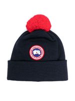 Canada Goose Kids bonnet à patch logo - Bleu