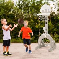 4-in-1 Spelpakket voor Kinderen met Basketbalring Voetbaldoel Golf Ringwerpen Binnen- en Buitenspeelgoed in Hoogte Verstelbaar