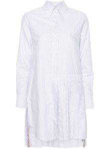 Thom Browne robe-chemise rayée à design plissé - Gris