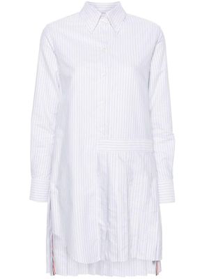 Thom Browne robe-chemise rayée à design plissé - Gris