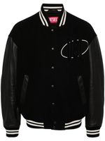 Diesel veste bomber à patch logo - Noir - thumbnail