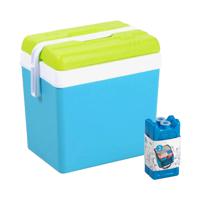 Koelbox met koelelementen - 24 liter - kunststof - blauw - 36 x 27 x 40 cm - Koelboxen - thumbnail