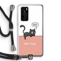 GSM poes: Huawei P40 Transparant Hoesje met koord