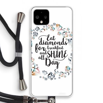 Diamonds: Pixel 4 Transparant Hoesje met koord
