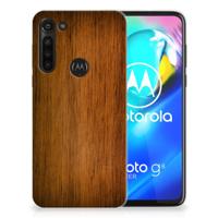 Motorola Moto G8 Power | Bumper Hoesje | Donker Hout