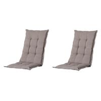 Madison - Tuinkussens Hoge Rug Basic Taupe - 123x50 - Bruin - 2 Stuks