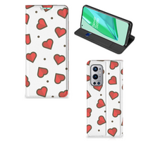 OnePlus 9 Pro Hoesje met Magneet Hearts - thumbnail