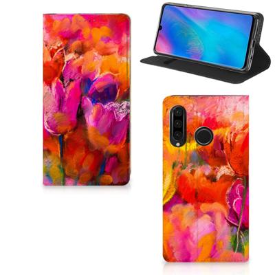 Bookcase Huawei P30 Lite New Edition Tulips Bookcase Huawei P30 Lite New Edition Tulips