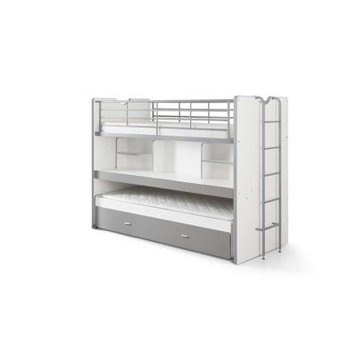 Leen Bakker - Vipack Hoogslaper Bonny - Zilverkleurig - 221,5x101,5x161 Cm - Hout - Zilverkleurig#Wit - 221.5x101.5x161 Cm