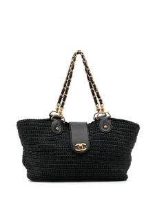 CHANEL Pre-Owned sac cabas en raphia (années 2005-2006) - Noir