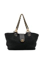 CHANEL Pre-Owned sac cabas en raphia (années 2005-2006) - Noir - thumbnail