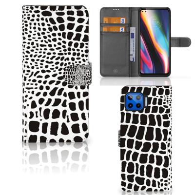 Motorola Moto G 5G Plus | Telefoonhoesje | Met pasjeshouder | Slangenprint