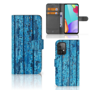 Samsung Galaxy A52 Book Style Case Wood Blue