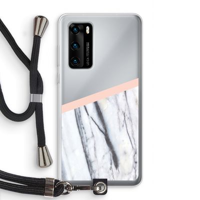 A touch of peach: Huawei P40 Transparant Hoesje met koord