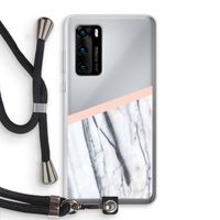 A touch of peach: Huawei P40 Transparant Hoesje met koord