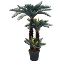 Kunstplant met pot cycaspalm 125 cm groen - thumbnail