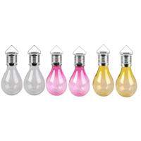 Solar sfeer tuin hanglampje - 6x stuks - wit / roze / geel - 15 cm - kunststof - sfeerverlichting