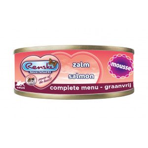 Renske Graanvrij mousse zalm hypoallergeen natvoer kat (blik) 1 tray (24 x 70 g)