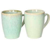 Siaki Koffiemok / theemok Faye - set 2x - groen - 340 ml - mokken - keramiek