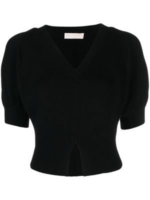 Ulla Johnson haut nervuré Eila à col v - Noir
