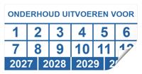 Keuringssticker onderhoud uitvoeren voor rechthoek 50 x 25 mm - 100 stuks (op rol)