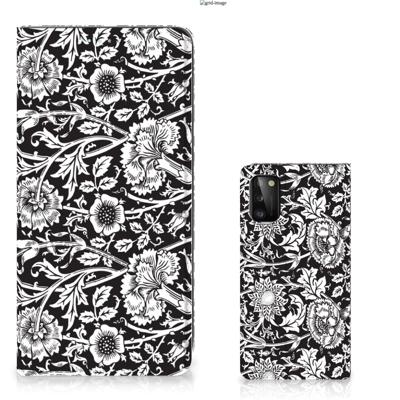 Samsung Galaxy A41 Smart Cover Black Flowers Samsung Galaxy A41 Smart Cover Black Flowers