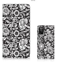 Samsung Galaxy A41 Smart Cover Black Flowers