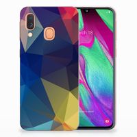 Samsung Galaxy A40 TPU Hoesje Polygon Dark - thumbnail