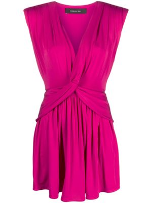 Federica Tosi robe nouée à col v - Rose