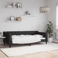 Slaapbank 90x190 cm stof zwart