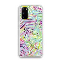 Tropical Palms Blue: Samsung Galaxy S20 Transparant Hoesje
