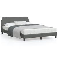 Bedframe met hoofdbord stof donkergrijs 140x200 cm