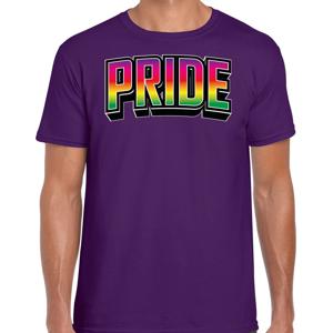 Gay Pride T-shirt voor heren - paars - pride - regenboog - LHBTI 2XL  -