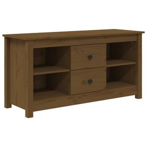 The Living Store Tv-Kast Grenenhout - 103 x 36.5 x 52 cm - Honingbruin