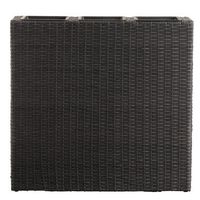 Plantenbak Miami - Wicker - Zwart - 79x76x22 cm - Leen Bakker