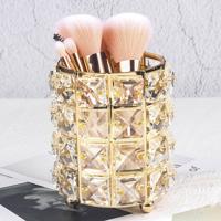 2 PC'S Crystal potlood houder opslag buis voor cosmetische borstel (goud) 2 PC'S Crystal potlood houder opslag buis voor cosmetische borstel (goud)