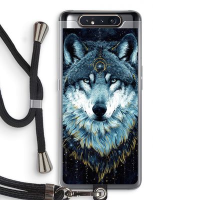 Darkness Wolf: Samsung Galaxy A80 Transparant Hoesje met koord