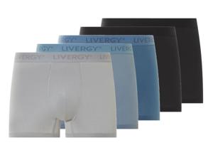 LIVERGY 5 heren boxers (Zwart/donkerblauw, XL)