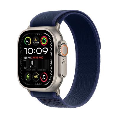 AppleWatch Ultra 2 GPS + Cellular 49mm Titanium Case met Blue Trail Loop - M/L Smartwatch Beige