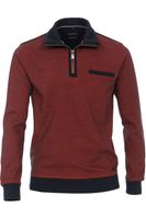 Casa Moda Casual Casual Fit Troyer zwart/rood, Motief